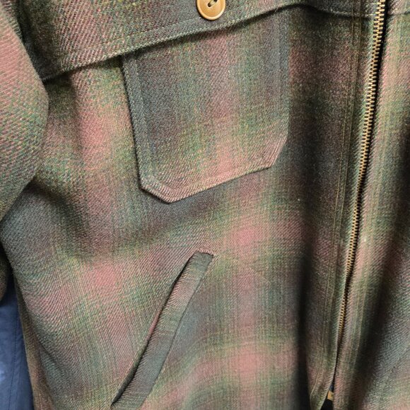 Woolrich Vintage Plaid Camping Hunting Wool Full Zip Up Jacket - Picture 4 of 16